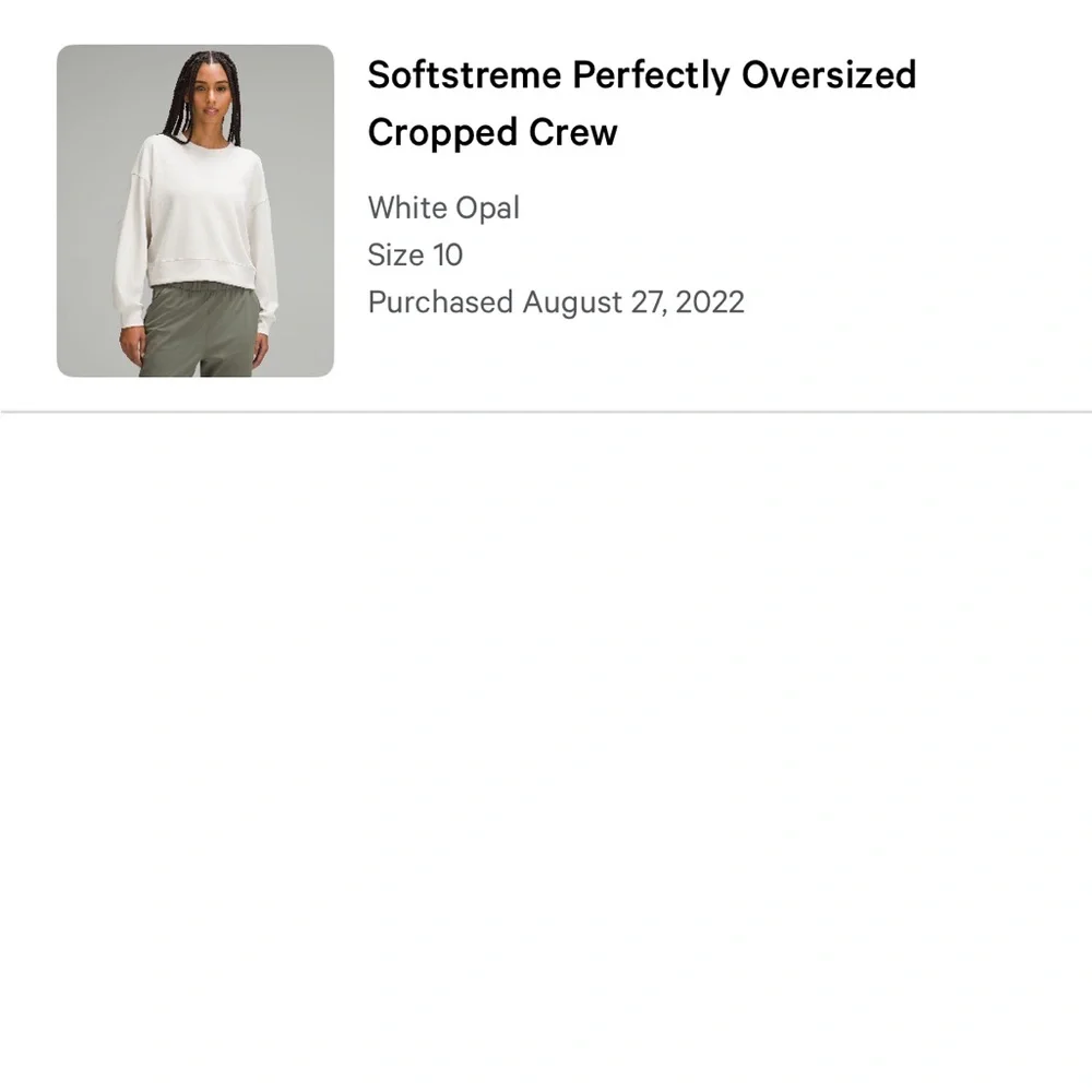 Lululemon Perfectly Oversized Cropped Crew *Softstreme